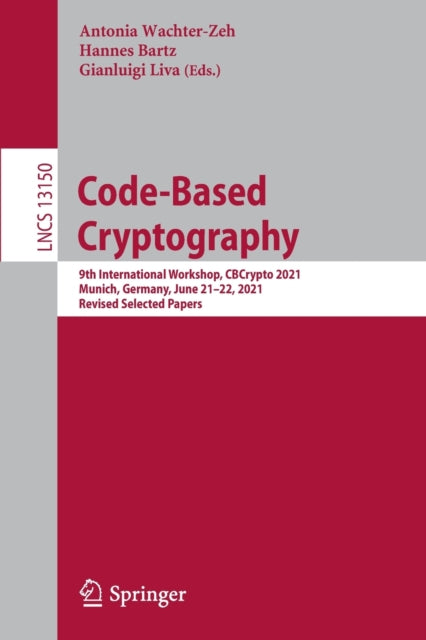 Book cover of: Code-Based Cryptography. By: Antonia Wachter-Zeh