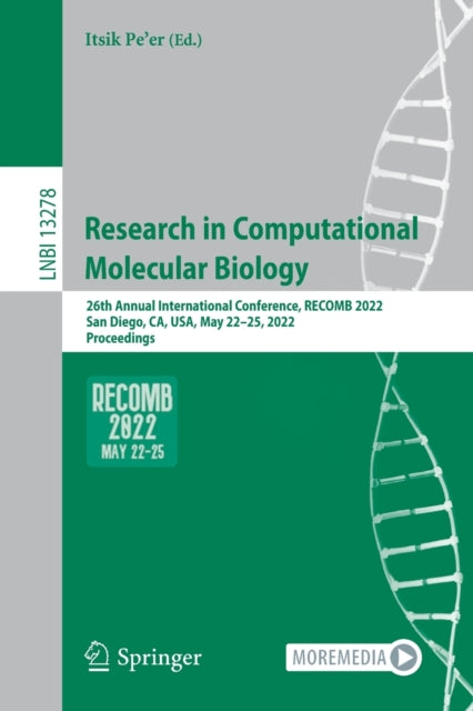 Book cover of: Research in Computational Molecular Biology. By: Itsik Pe'er