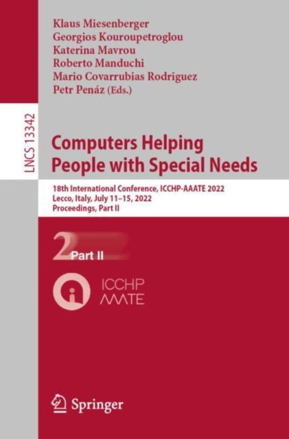 Book cover of: Computers Helping People with Special Needs. By: Klaus Miesenberger