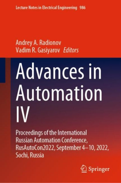 Book cover of: Advances in Automation IV. By: Andrey A. Radionov