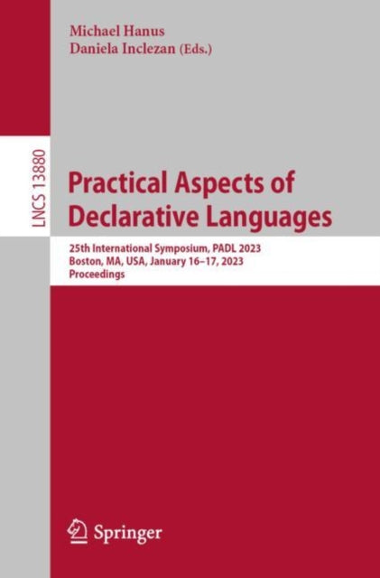 Book cover of: Practical Aspects of Declarative Languages. By: Michael Hanus