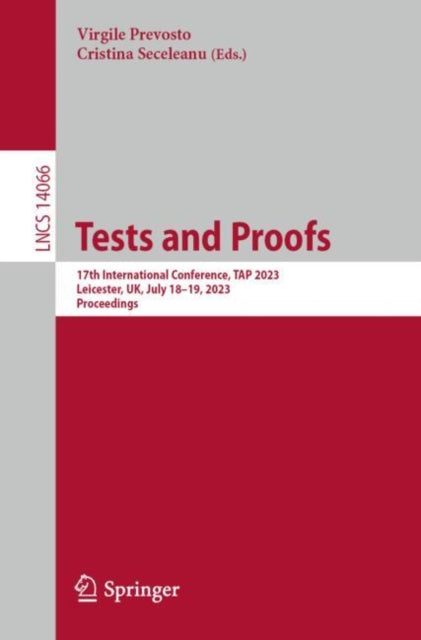 Book cover of: Tests and Proofs. By: Virgile Prevosto