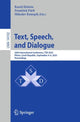 Book cover of: Text, Speech, and Dialogue. By: Kamil Ekstein