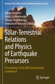 Book cover of: Solar-Terrestrial Relations and Physics of Earthquake Precursors. By: Alexei Dmitriev