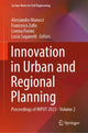 Book cover of: Innovation in Urban and Regional Planning. By: Alessandro Marucci