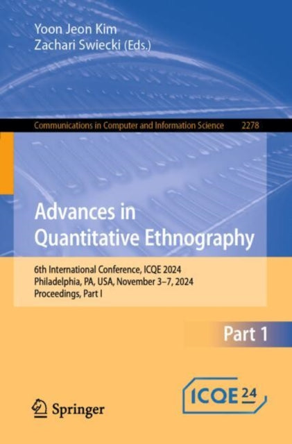 Book cover of: Advances in Quantitative Ethnography. By: Zachari Swiecki