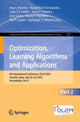 Book cover of: Optimization, Learning Algorithms and Applications. By: Ana I. Pereira