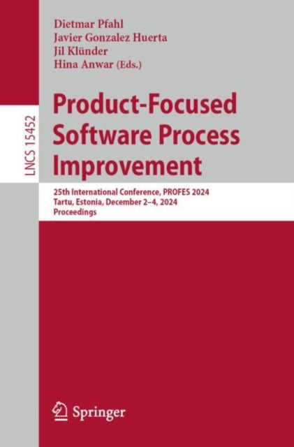 Book cover of: Product-Focused Software Process Improvement. By: Dietmar Pfahl
