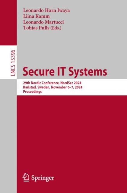 Book cover of: Secure IT Systems. By: Leonardo Horn Iwaya