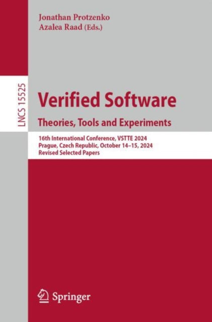 Book cover of: Verified Software. Theories, Tools and Experiments