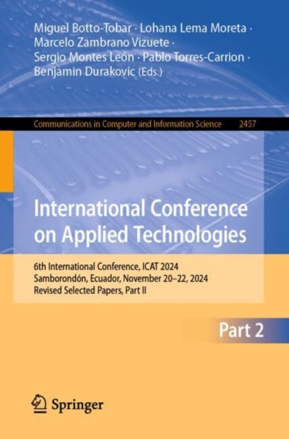 Book cover of: International Conference on Applied Technologies