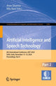 Book cover of: Artificial Intelligence and Speech Technology