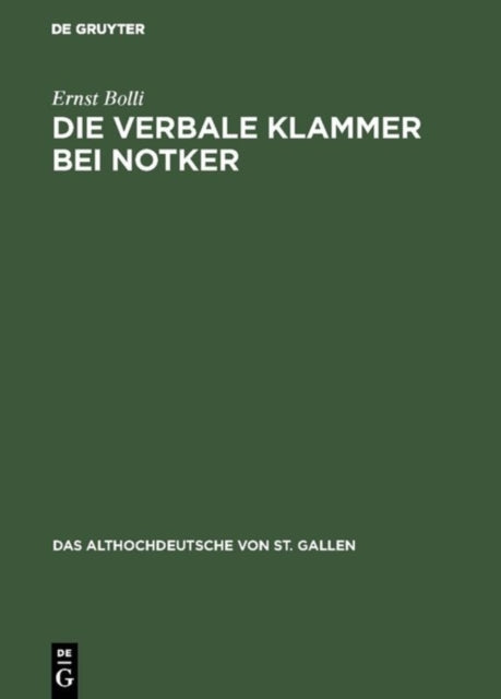 Book cover of: verbale Klammer bei Notker