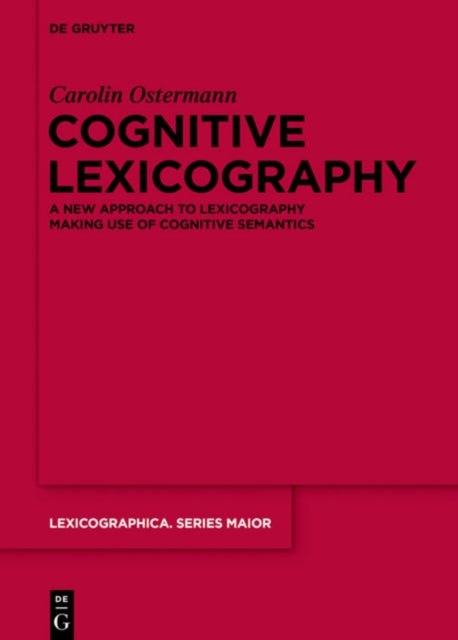 Book cover of: Cognitive Lexicography. By: Carolin Ostermann