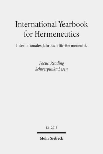 Book cover of: International Yearbook for Hermeneutics / Internationales Jahrbuch fur Hermeneutik