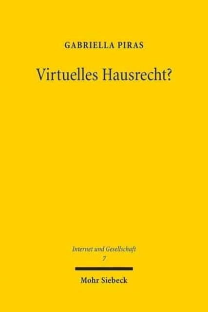 Book cover of: Virtuelles Hausrecht?. By: Gabriella Piras