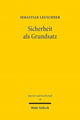 Book cover of: Sicherheit als Grundsatz. By: Sebastian Leuschner