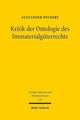Book cover of: Kritik der Ontologie des Immaterialguterrechts. By: Alexander Peukert