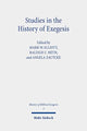 Book cover of: Studies in the History of Exegesis. By: Mark W. Elliott