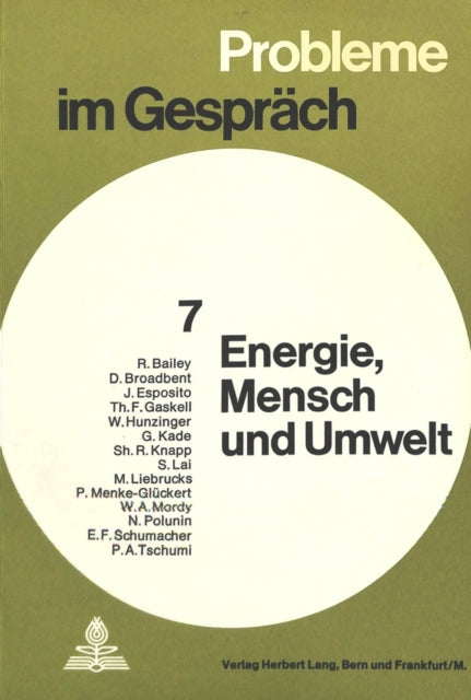 Book cover of: Energie. Mensch und Umwelt. By: Gottlieb-Duttweiler-Institut