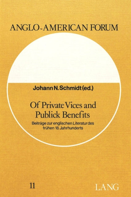 Book cover of: Of Private Vices and Public Benefits