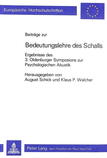 Book cover of: Beitraege zu einer Bedeutungslehre des Schalls