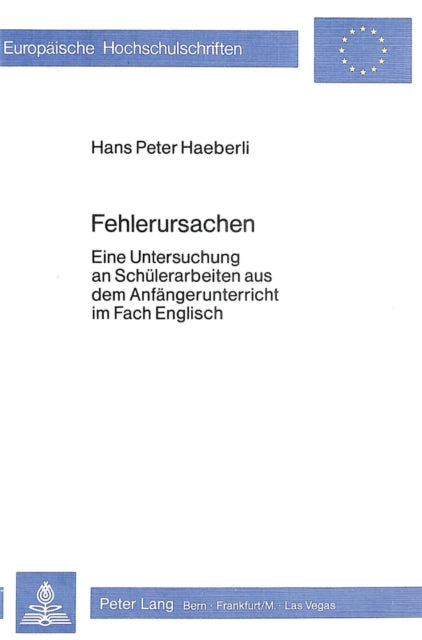 Book cover of: Fehlerursachen. By: Hans-Peter Häberli