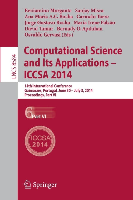 Book cover of: Computational Science and Its Applications - ICCSA 2014. By: Beniamino Murgante