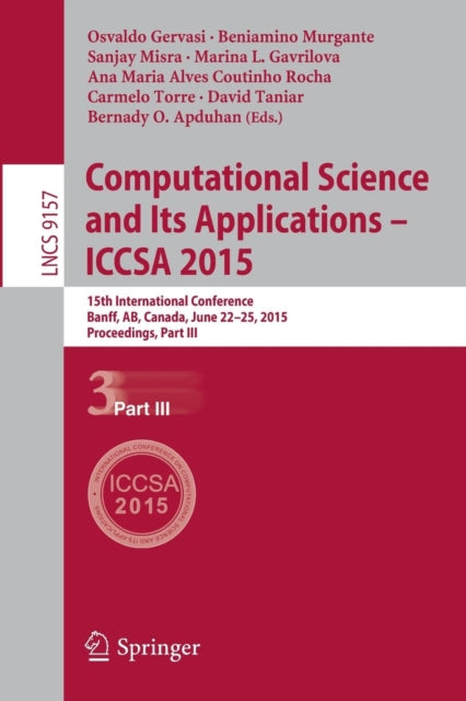 Book cover of: Computational Science and Its Applications -- ICCSA 2015. By: Osvaldo Gervasi