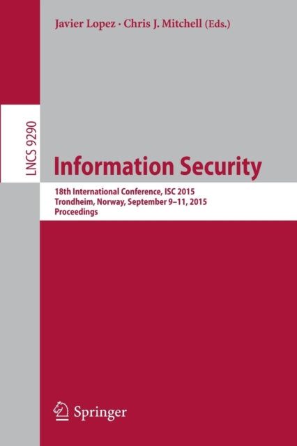 Book cover of: Information Security. By: Javier Lopez