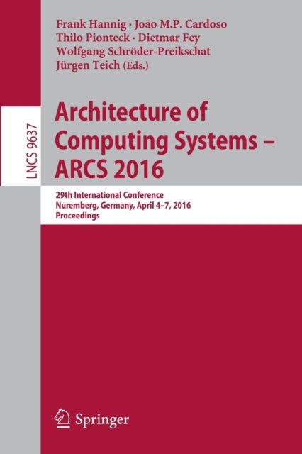Book cover of: Architecture of Computing Systems -- ARCS 2016. By: Frank Hannig