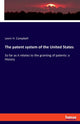 Book cover of: patent system of the United States