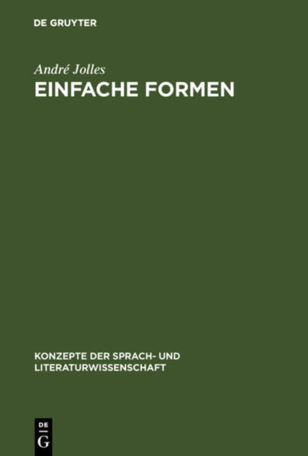 Book cover of: Einfache Formen. By: Andre Jolles