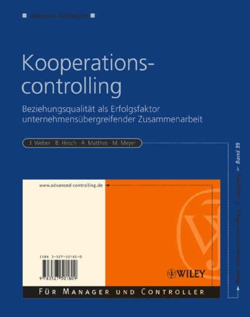 Book cover of: Kooperationscontrolling. By: Jurgen Weber