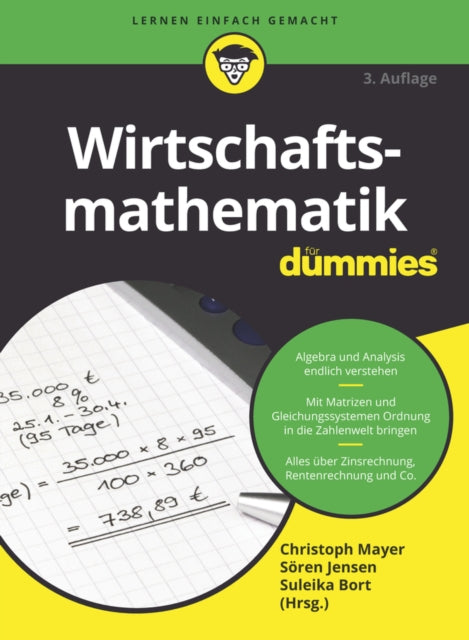 Book cover of: Wirtschaftsmathematik fur Dummies 3e. By: Christoph Mayer