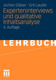 Book cover of: Experteninterviews und qualitative Inhaltsanalyse