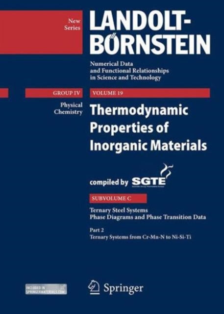 Book cover of: Thermodynamic Properties of Inorganic Materials Compiled by SGTE. By: Ernst Münstermann