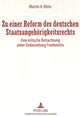 Book cover of: Zu einer Reform des deutschen Staatsangehoerigkeitsrechts. By: Martin A. Klein