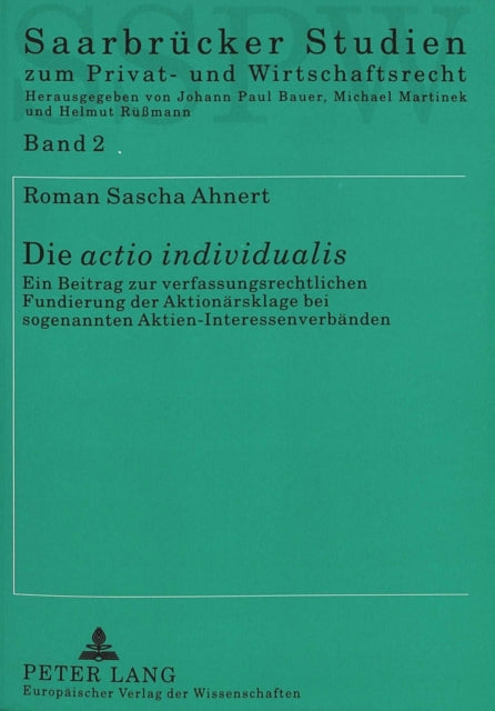 Book cover of: Die «actio individualis»