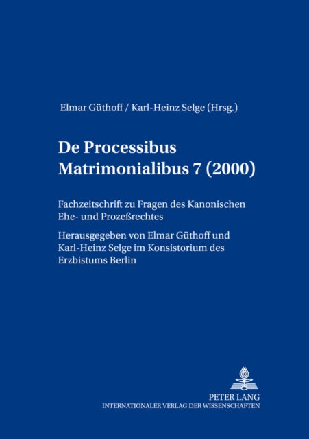 Book cover of: De processibus matrimonialibus. By: Elmar Guthoff