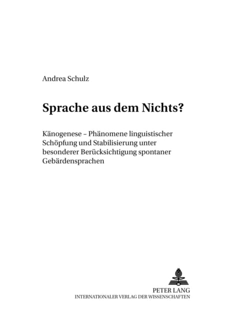 Book cover of: Sprache aus dem Nichts?