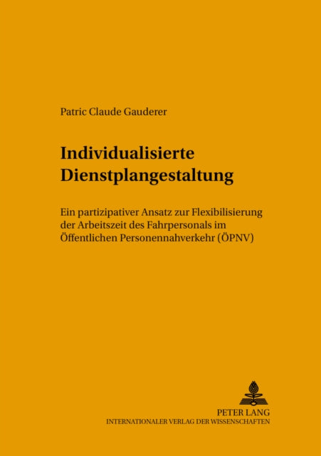 Book cover of: Individualisierte Dienstplangestaltung