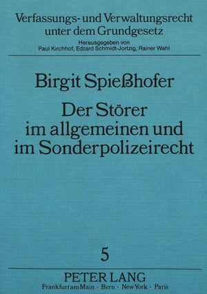 Der Stoerer im allgemeinen und im Sonderpolizeirecht