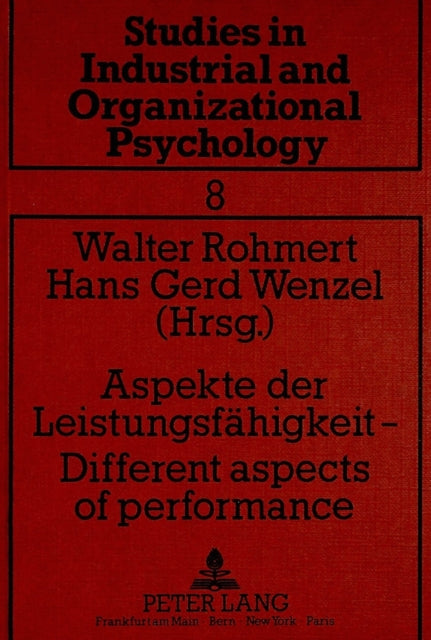 Book cover of: Aspekte der Leistungsfaehigkeit -- Different aspects of performance