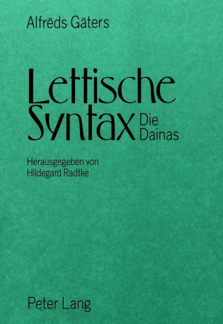 Book cover of: Lettische Syntax