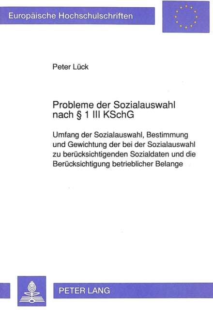 Book cover of: Probleme der Sozialauswahl nach  1 III KSchG