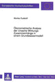 Book cover of: Oekonometrische Analyse der Ursache-Wirkungs-Zusammenhaenge in einem Grundwassermodell