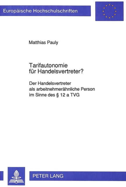 Book cover of: Tarifautonomie fuer Handelsvertreter?