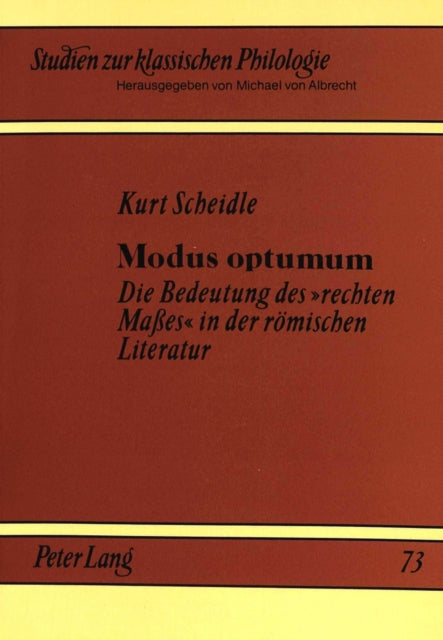 Book cover of: Modus Optumum