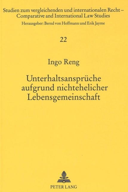 Book cover of: Unterhaltsansprueche aufgrund nichtehelicher Lebensgemeinschaft. By: Ingo Reng
